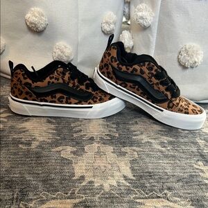 Vans Kids Leopard Print Shoes - Black and Brown